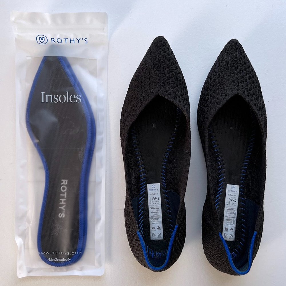 Rothy's Honeycomb Black Point 9.5